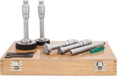 SPI - 0.8 to 1.6", Carbide, Hole Mechanical Inside Micrometer Set - 0.0002" Graduation, 6" Extension Rod Length, (2) Setting Rings Included - Makers Industrial Supply