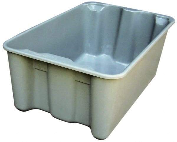 MFG Tray - 300 Lb Load Capacity Gray Fiberglass Tote Container - Stacking, Nesting, 24.3" Long x 14.8" Wide x 8" High - Makers Industrial Supply