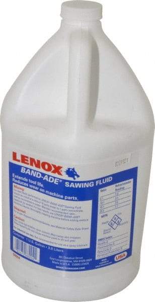 Lenox - Band-Ade, 1 Gal Bottle Sawing Fluid - Semisynthetic, For Cutting, Machining - Makers Industrial Supply