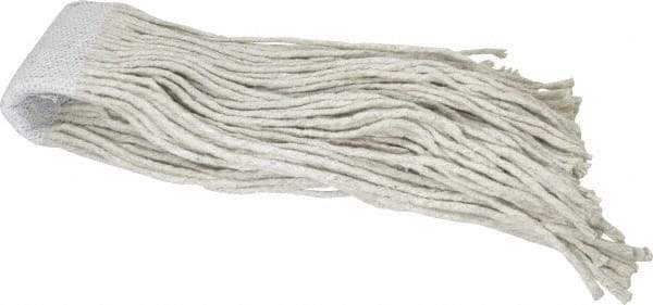 PRO-SOURCE - 5" White Head Band, X-Large Cotton Cut End Mop Head - 8 Ply, Clamp Jaw Connection, Use for Stripping/Finishing - Makers Industrial Supply