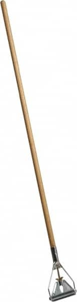 PRO-SOURCE - 54" Wood Quick Connect Mop Handle - Metal Connector, Use with Wet Mops - Makers Industrial Supply