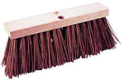 PRO-SOURCE - 14" Rough Surface Palmyra Push Broom - 6-1/4" Bristle Length, Wood Block, Tapered Handle Connection, Handle Sold Separately - Makers Industrial Supply