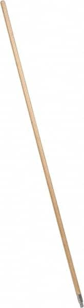 PRO-SOURCE - 60 x 15/16" Wood Handle for Push Brooms - Threaded Connection, Tan - Makers Industrial Supply