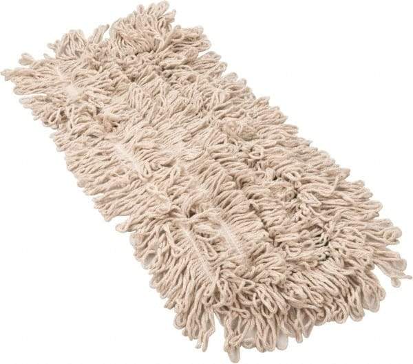 PRO-SOURCE - 24" Long x 5" Wide Yarn Blend Dust Mop Head - Snap-On, White, Looped Head, Launderable - Makers Industrial Supply