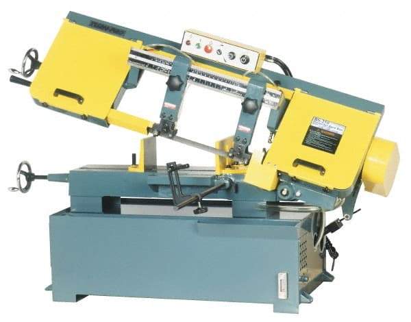 Enco - 10 x 17" Max Capacity, Manual Step Pulley Horizontal Bandsaw - 220/440 Volts, 2 hp, 3 Phase - Makers Industrial Supply