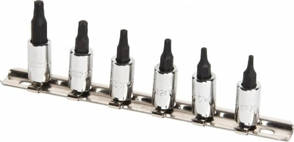 Proto - 6 Piece 1/4" Drive Torx Bit Socket Set - T10 to T30 Torx - Makers Industrial Supply