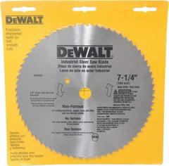 DeWALT - 7-1/4" Diam, 5/8" Arbor Hole Diam, 68 Tooth Wet & Dry Cut Saw Blade - Steel, Smooth Action, Standard Round Arbor - Makers Industrial Supply