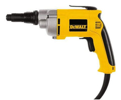 DeWALT - Pistol Grip Handle, 2,500 RPM, 132 In/Lb Torque, Electric Screwdriver - 1/4" Bit Holder, 120 Volts, 6.5 Amps - Makers Industrial Supply