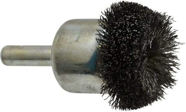 Anderson - 1-1/4" Brush Diam, Crimped, Flared End Brush - 1/4" Diam Shank, 20,000 Max RPM - Makers Industrial Supply