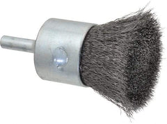 Anderson - 1" Brush Diam, Crimped, End Brush - 1/4" Diam Shank, 22,000 Max RPM - Makers Industrial Supply