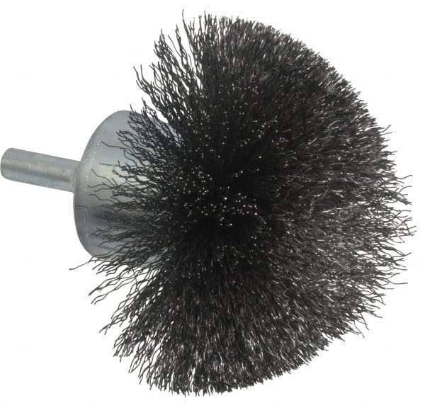 Anderson - 2-3/4" Brush Diam, Crimped, Flared End Brush - 1/4" Diam Shank, 16,000 Max RPM - Makers Industrial Supply