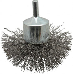 Anderson - 3" Brush Diam, Crimped, Flared End Brush - 1/4" Diam Shank, 16,000 Max RPM - Makers Industrial Supply