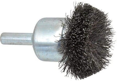 Anderson - 1-1/2" Brush Diam, Crimped, Flared End Brush - 1/4" Diam Shank, 20,000 Max RPM - Makers Industrial Supply