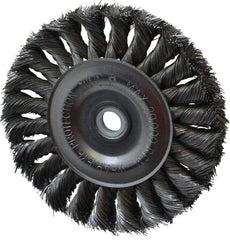 Anderson - 4" OD, 1/2" Arbor Hole, Knotted Steel Wheel Brush - 1/2" Face Width, 7/8" Trim Length, 0.0118" Filament Diam, 20,000 RPM - Makers Industrial Supply