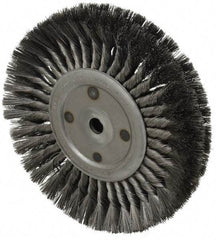 Anderson - 10" OD, 3/4" Arbor Hole, Knotted Steel Wheel Brush - 11/16" Face Width, 2-1/4" Trim Length, 0.014" Filament Diam, 4,500 RPM - Makers Industrial Supply