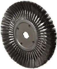 Anderson - 12" OD, 1-1/4" Arbor Hole, Knotted Steel Wheel Brush - 3/4" Face Width, 3-1/8" Trim Length, 0.014" Filament Diam, 3,600 RPM - Makers Industrial Supply