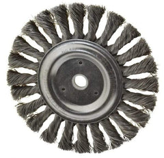 Anderson - 6" OD, 1/2" Arbor Hole, Knotted Steel Wheel Brush - 1/2" Face Width, 1-7/16" Trim Length, 0.0118" Filament Diam, 9,000 RPM - Makers Industrial Supply