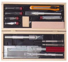 Excel - Hobby Knife Set - 17 Pieces, Includes Deluxe Large Wooden Chest Boxed - Makers Industrial Supply