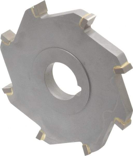 Made in USA - 4" Diam x 3/8" Width of Cut, 8 Teeth, Carbide Tipped Side Milling Cutter - Straight Teeth, Uncoated - Makers Industrial Supply