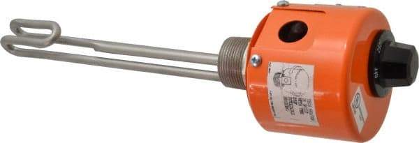 Value Collection - 1 Element, 9.06" Immersion Length, Standard Housing, Stainless Steel Pipe Plug Immersion Heater - 1 Phase, 240 Volt, 1,500 Watt, 68 Watts/Sq In, Stainless Steel Plug - Makers Industrial Supply