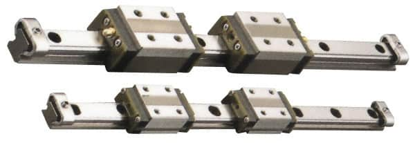 THK - 31mm Block L x 20mm W x 10.8mm H, 12mm Transverse Hole Spcg, 13mm Lateral Hole Spcg, 4-Way Compact HSR Assembly - M2.6x2.5 Block Hole, 470mm Rail L x 10mm W x 7mm H, 13mm Assembly H, 5mm Overhang - Makers Industrial Supply