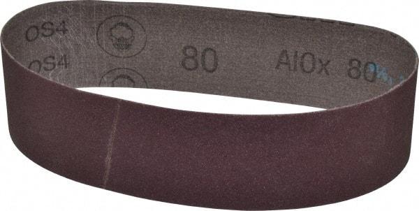 3M - 2" Wide x 18-15/16" OAL, 80 Grit, Aluminum Oxide Abrasive Belt - Aluminum Oxide, Medium, Coated, X Weighted Cloth Backing, Series 341D - Makers Industrial Supply