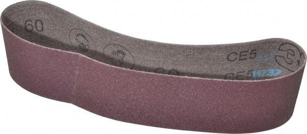 3M - 2" Wide x 18-15/16" OAL, 60 Grit, Aluminum Oxide Abrasive Belt - Aluminum Oxide, Medium, Coated, X Weighted Cloth Backing, Series 341D - Makers Industrial Supply