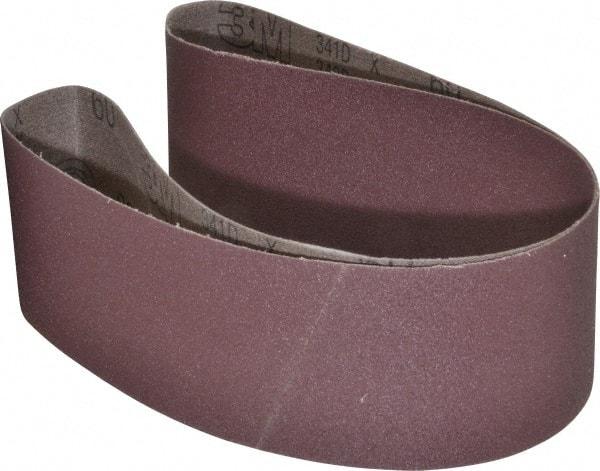 3M - 3" Wide x 48" OAL, 60 Grit, Aluminum Oxide Abrasive Belt - Aluminum Oxide, Medium, Coated, X Weighted Cloth Backing, Series 341D - Makers Industrial Supply