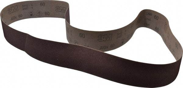 3M - 3" Wide x 72" OAL, 60 Grit, Aluminum Oxide Abrasive Belt - Aluminum Oxide, Medium, Coated, X Weighted Cloth Backing, Series 341D - Makers Industrial Supply