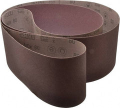 3M - 6" Wide x 108" OAL, 80 Grit, Aluminum Oxide Abrasive Belt - Aluminum Oxide, Medium, Coated, X Weighted Cloth Backing, Series 341D - Makers Industrial Supply