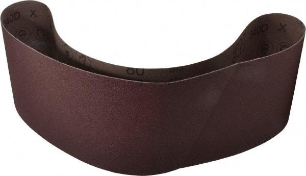 3M - 6" Wide x 48" OAL, 80 Grit, Aluminum Oxide Abrasive Belt - Aluminum Oxide, Medium, Coated, X Weighted Cloth Backing, Series 340D - Makers Industrial Supply