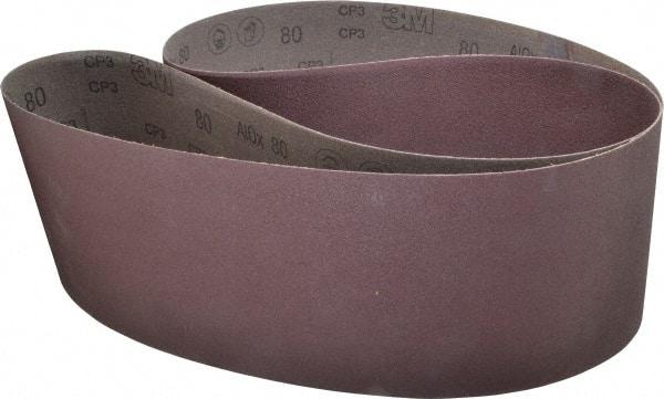 3M - 6" Wide x 79" OAL, 80 Grit, Aluminum Oxide Abrasive Belt - Aluminum Oxide, Medium, Coated, X Weighted Cloth Backing, Series 341D - Makers Industrial Supply