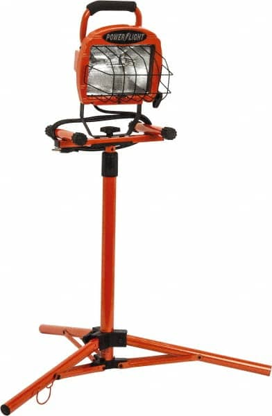 Southwire - 110 VAC, 500 Watt, Electric, Halogen Portable Tripod Work Light - 6' Cord, 1 Head, 66" High - Makers Industrial Supply