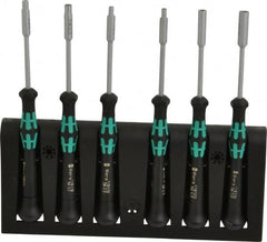 Wera - 6 Piece 2 to 5mm Electronic Nutdriver Set - Standard Shaft, Ergonomic Handle - Makers Industrial Supply