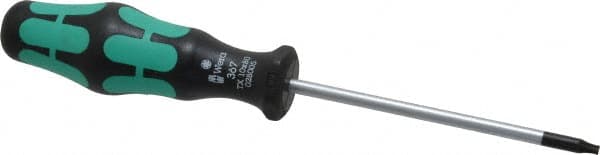 Wera - T10 Torx Driver - 3-3/16" Blade Length, 6-1/4" OAL, Ergonomic Handle - Makers Industrial Supply