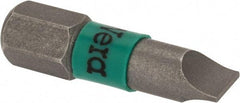 Wera - 0.216" Slotted Screwdriver Bit - 1/4" Hex Drive, 1" OAL - Makers Industrial Supply