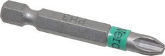 Wera - #3 Phillips Screwdriver Bit - 1/4" Hex Drive, 2" OAL - Makers Industrial Supply