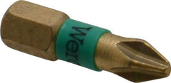 Wera - #2 Phillips Screwdriver Bit - 1/4" Hex Drive, 1" OAL - Makers Industrial Supply