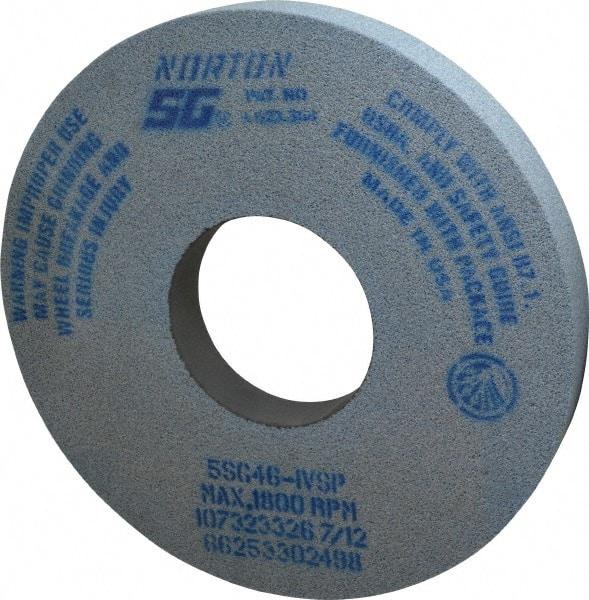 Norton - 14" Diam x 5" Hole x 1-1/2" Thick, I Hardness, 46 Grit Surface Grinding Wheel - Ceramic, Type 1, Coarse Grade, 1,800 Max RPM, Vitrified Bond, No Recess - Makers Industrial Supply