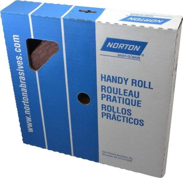 Norton - 1-1/2" x 50 Yd 60 Grit Aluminum Oxide Cloth Roll - Medium Grade, J Weighted Backing - Makers Industrial Supply