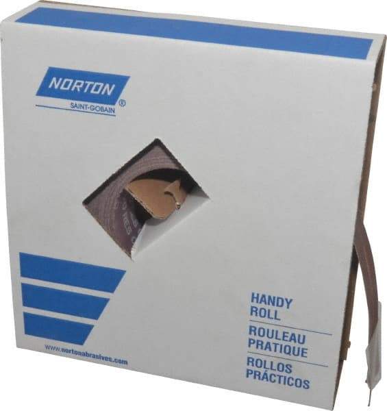 Norton - 1-1/2" x 50 Yd 180 Grit Aluminum Oxide Cloth Roll - Very Fine Grade, J Weighted Backing - Makers Industrial Supply