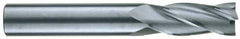 RobbJack - 7/16", 5/8" LOC, 7/16" Shank Diam, 2-3/4" OAL, 4 Flute, Solid Carbide Square End Mill - Single End, Uncoated, Spiral Flute, 30° Helix, Centercutting, Right Hand Cut, Right Hand Flute, Series S1-401 - Makers Industrial Supply