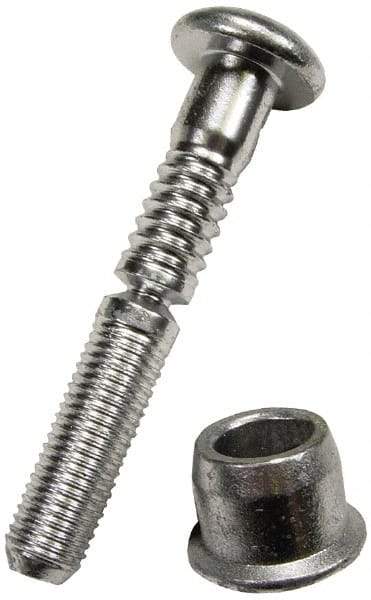 HUCK - Button Head Steel Lockbolt Blind Rivet - 1/8" to 1/4" Grip, 1/2" Head Diam, 1/4" Body Diam - Makers Industrial Supply