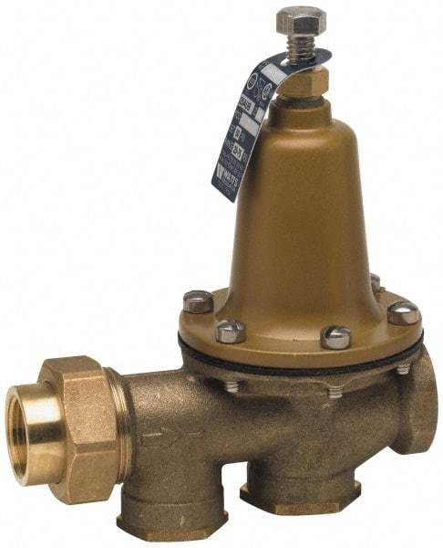 Watts - 300 Max psi Water Pressure Reducing Valve - 2" FPT Union x FPT Connection, 25 to 75 psi Reduced Pressure Range - Makers Industrial Supply