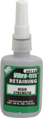 Vibra-Tite - 10 mL Bottle, Green, High Strength Liquid Retaining Compound - Series 541, 24 hr Full Cure Time, Heat Removal - Makers Industrial Supply