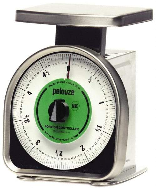 Pelouze - 5 Lb. Capacity, Analog Dial Portion Control Scale - 1/2 oz. Graduation, 6 x 4-3/4" Platform - Makers Industrial Supply