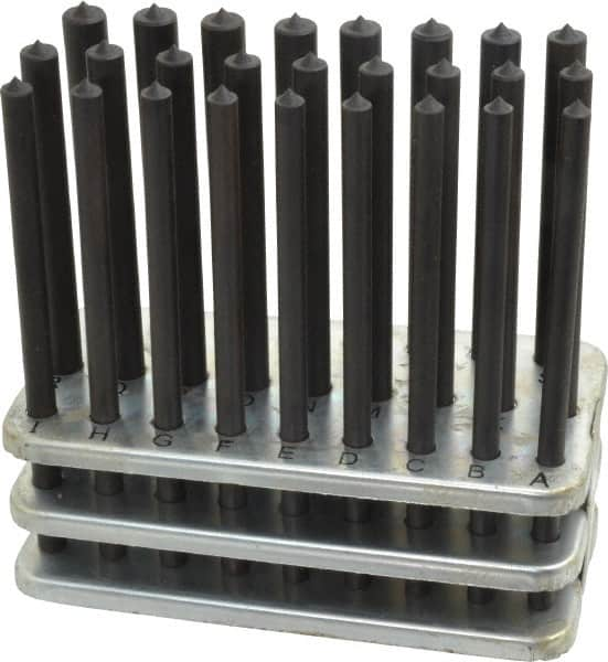 Value Collection - 26 Piece, Transfer Punch Set - Round Shank - Makers Industrial Supply