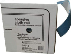 Value Collection - 1-1/2" x 50 Yd 100 Grit Aluminum Oxide Cloth Roll - Fine Grade, J Weighted Backing - Makers Industrial Supply