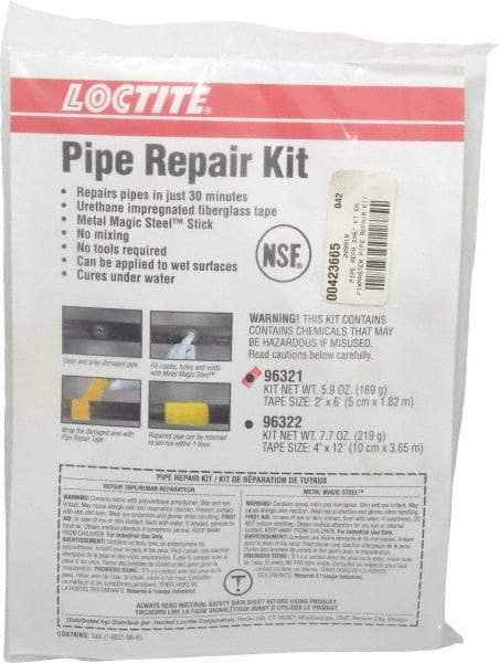 Loctite - 2"x6'" Pipe Fixmastr Pipe Repair Kit - For Onsite Repairs of Cracked Pipes & Damaged Pipe Joints - Makers Industrial Supply