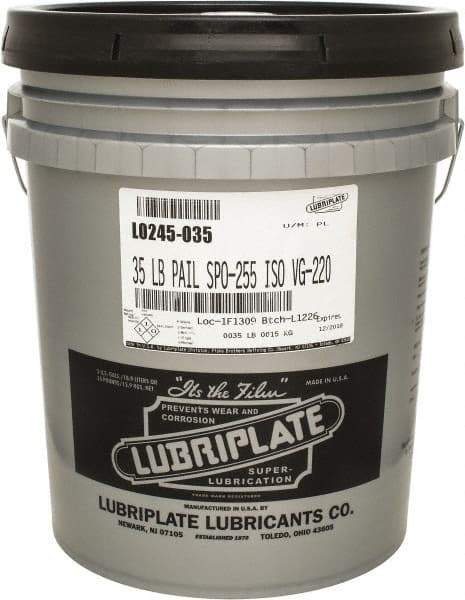 Lubriplate - 5 Gal Pail, Mineral Gear Oil - 1044 SUS Viscosity at 100°F, 95 SUS Viscosity at 210°F, ISO 220 - Makers Industrial Supply